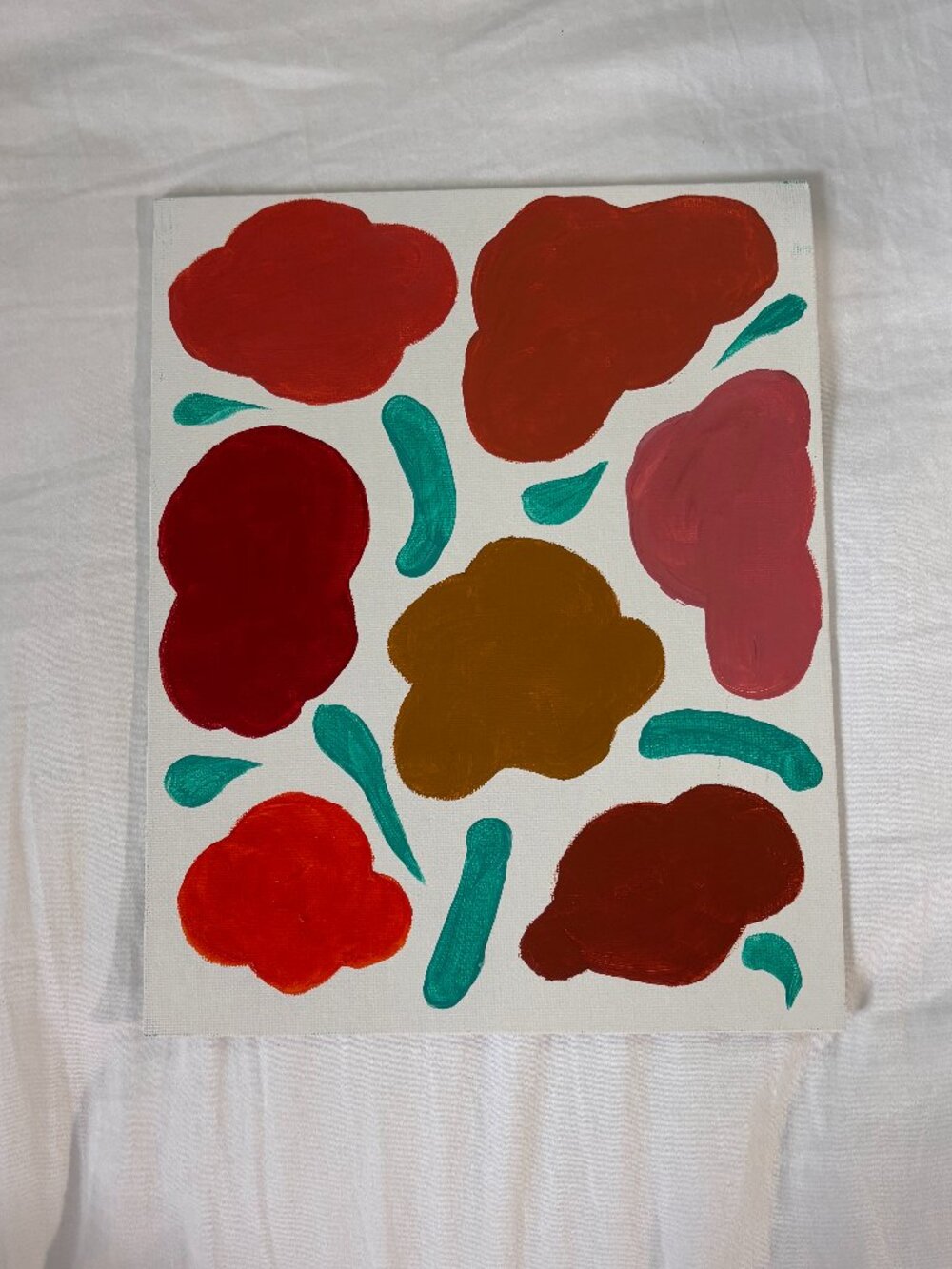 Handmade Abstract Floral Canvas Painting Modern Colorful Wall Art
